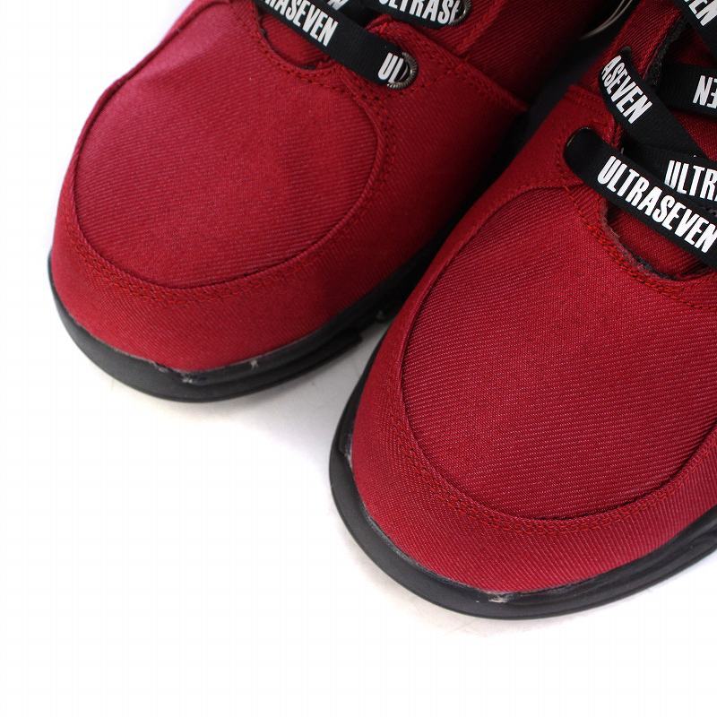 未使用品 ULTRASEVEN デニム セーフティスニーカー シューズ ウルトラセブン 作業靴 安全靴 スタッズ アイスラッガー 27cm 赤 UT-12の画像6