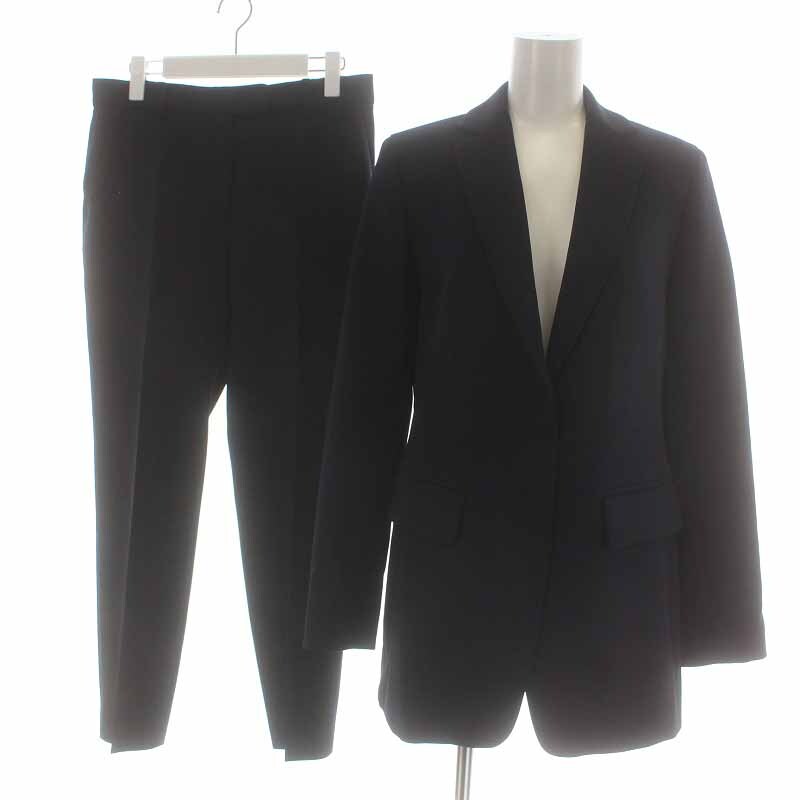  Max Mara stereo . Dio suit setup top and bottom tailored jacket single slacks pants long 38 S 42 L navy blue 