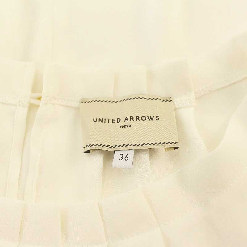 ユナイテッドアローズ UNITED ARROWS シャツ ブラウス 七分袖 プリーツ 36 S 白 ホワイト /KQ レディース_画像4
