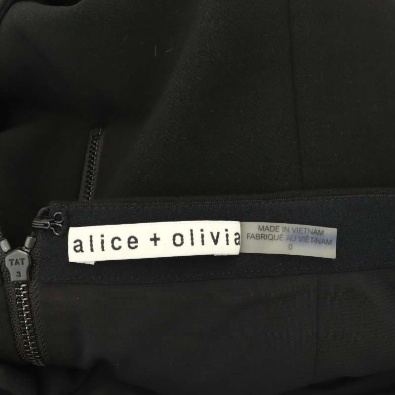 アリスアンドオリビア Alice and Olivia ミニスカート リボン 台形 0 黒 ブラック /CX ■OS レディース_画像3