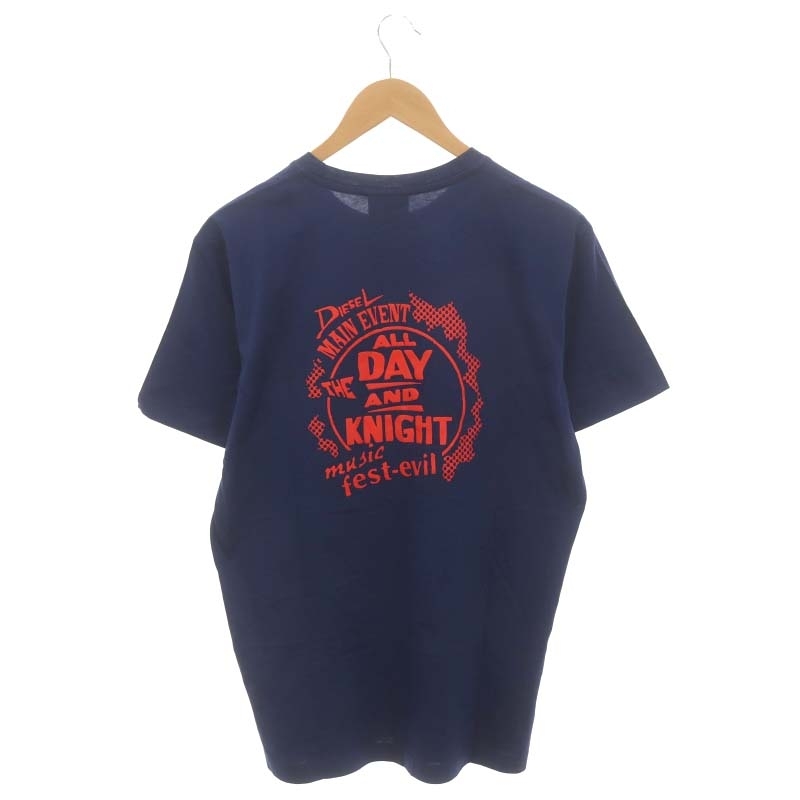 未使用品 ディーゼル DIESEL Tシャツ ロゴ コットン 半袖 L 紺 ネイビー T-DIEGOS-K15 /HS ■OS ■SH メンズ_画像2