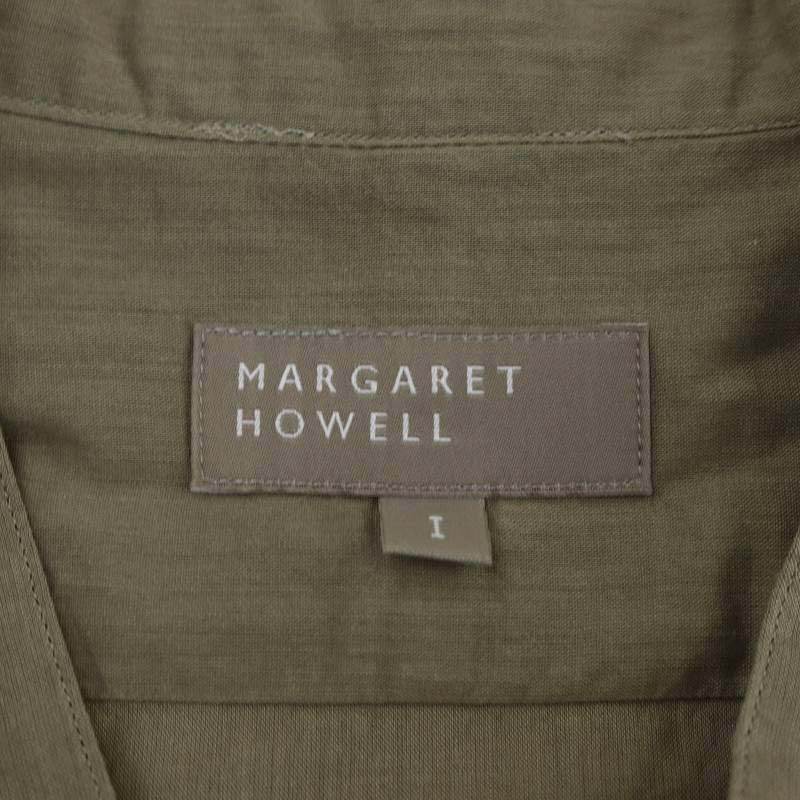 マーガレットハウエル MARGARET HOWELL SOFT WASHED COTTON シャツ ブラウス バンドカラー 1 S モカ /SY ■OS レディース_画像3