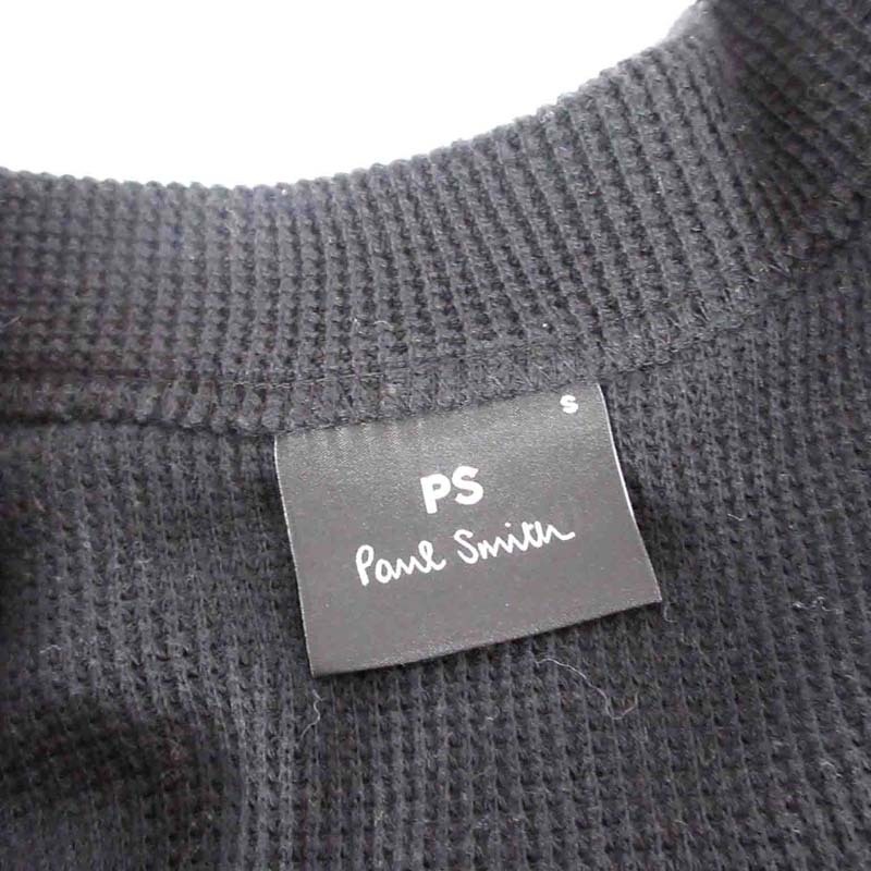 ピーエスポールスミス PS Paul Smith カーディガン 長袖 ワッフル ブラック 黒 S レディース_画像4