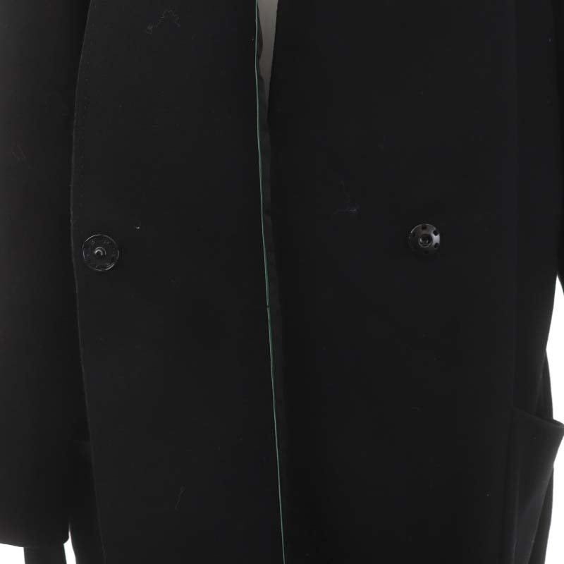テッドベーカー TED BAKER 刺繍 ロングコート ノーカラー アウター ウール ベルト付き 2 黒 マルチカラー ブラック /MI ■OS レディース_画像7