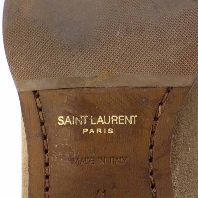 SAINT LAURENT PARIS クラシック エディ30 チェルシーブーツ サイドゴアブーツ ショート スエード 41 26cm ベージュ 443208 メンズ_画像7