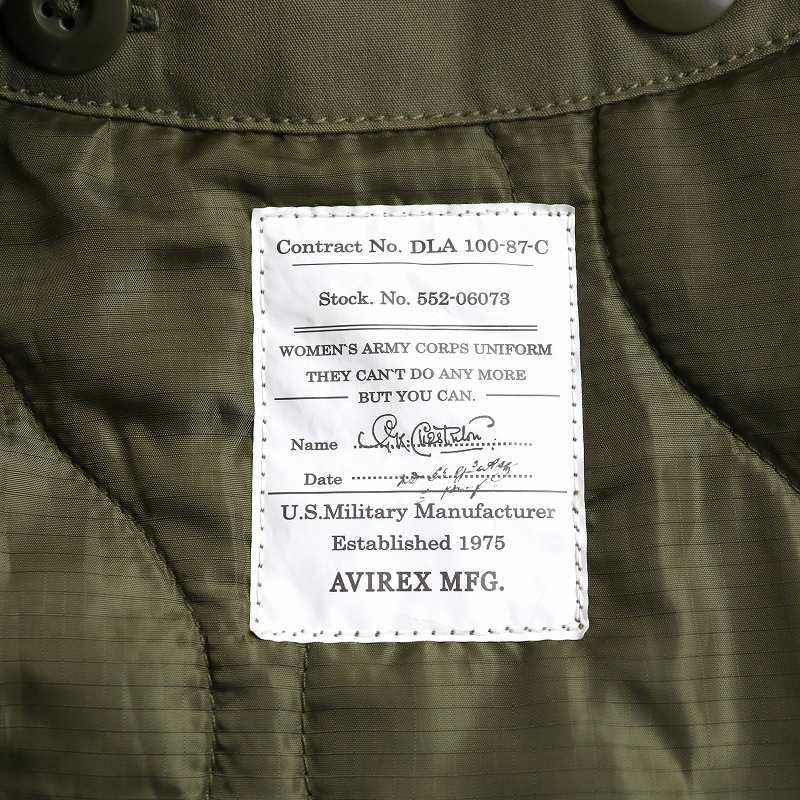  Avirex AVIREX M-65 Mod's Coat military cotton inside hood real fur middle S khaki 6242036 /AQ #GY18 lady's 
