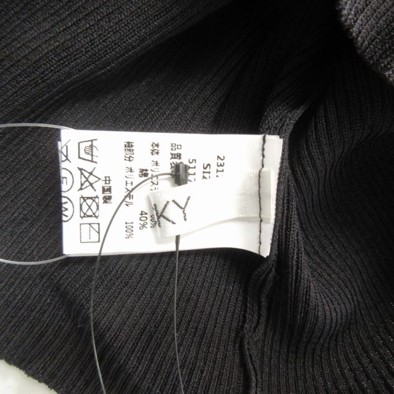 未使用品 ビッキー VICKY 近年 タグ付 ドットチュール切り替えニット セーター シースルー パフスリーブ 長袖 黒 ブラック 2 約M_画像3