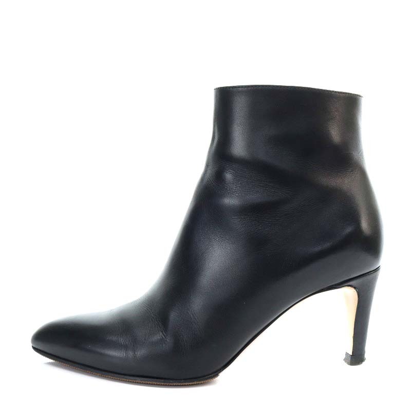 ジャンヴィトロッシ Gianvito Rossi AIDA MID BOOTIE ブーツ ショート ハイヒール レザー 35 22cm 黒 ブラック /YO12 レディース_画像2