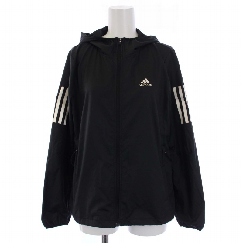 アディダス adidas パーカー ジャケット ジップアップ ロゴ M 黒 ブラック H59271 /BM レディース_画像1