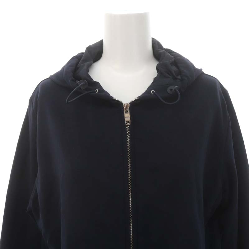  Prada PRADA Zip up Parker jacket outer blouson with a hood .L navy blue navy /YQ #OS lady's 