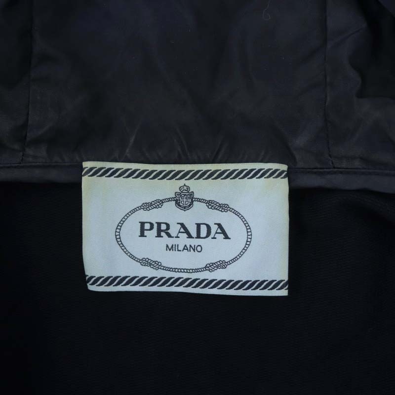  Prada PRADA Zip up Parker jacket outer blouson with a hood .L navy blue navy /YQ #OS lady's 