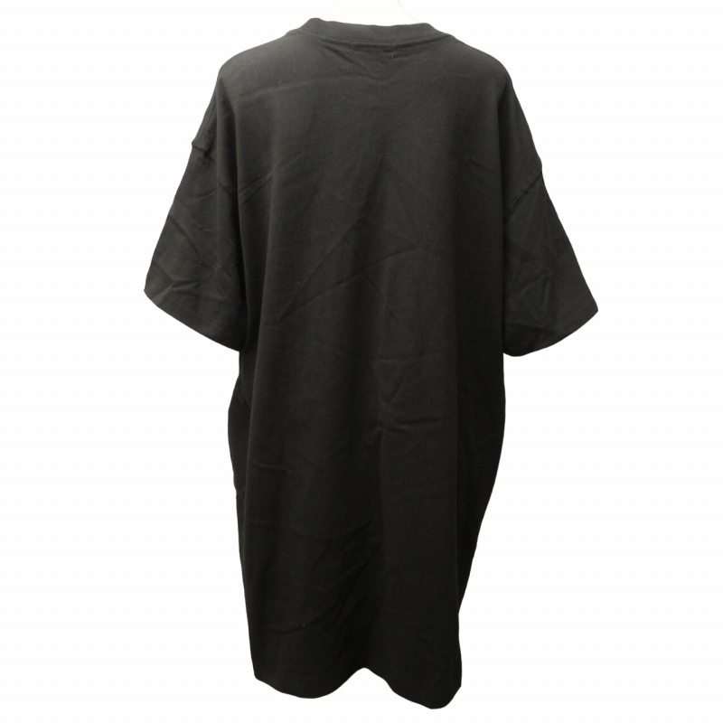 フリークスストア FREAKS STORE 美品 23SS ビッグシルエット Tシャツ ミニワンピース コットン 5分袖 半端袖 ひざ丈 茶 ブラウン F_画像2
