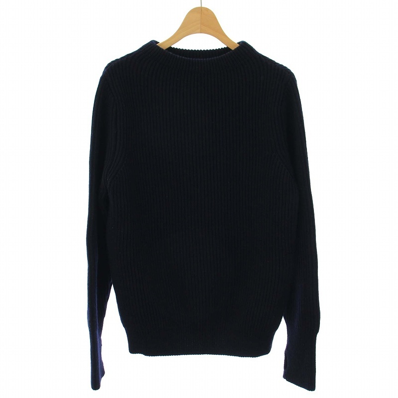 アンデルセンアンデルセン Andersen-Andersen 5G THE NAVY CREW NECK ニット セーター ハイネック リブ 長袖 XS 紺 ネイビー レディース_画像1