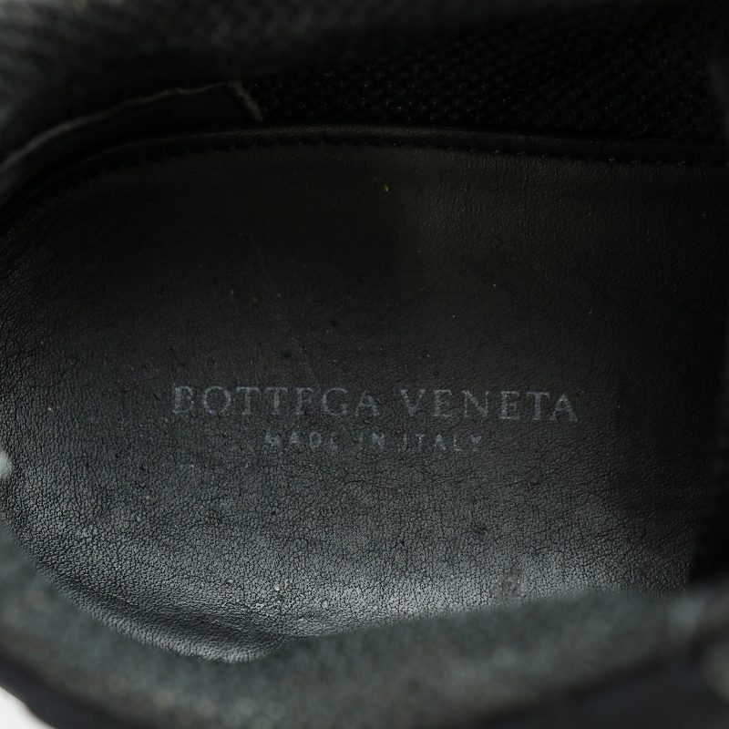 ボッテガヴェネタ BOTTEGA VENETA スニーカー ローカット レザー スエード 切替 イントレチャート 37 24cm 黒 ブラック レディース_画像7