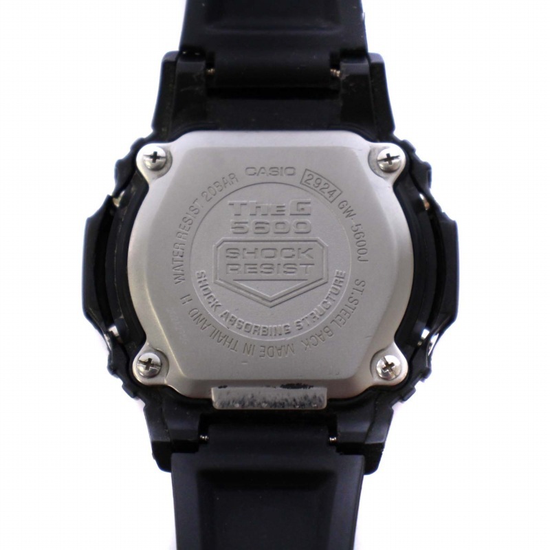 ji- shock G-SHOCK wristwatch square design quarts digital radio wave black black GW-5600J /BM men's 