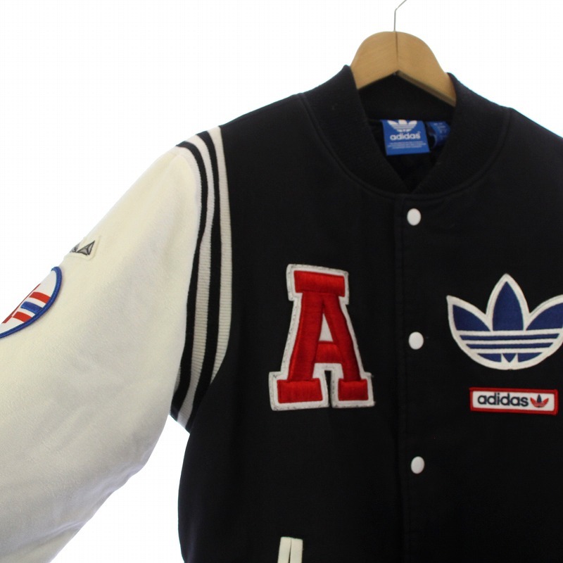 adidas originals ワッペン スタジアム ジャケット Wappen Stadium JKT スタジャン ブルゾン ロゴ L ブラック ホワイト M33846_画像5