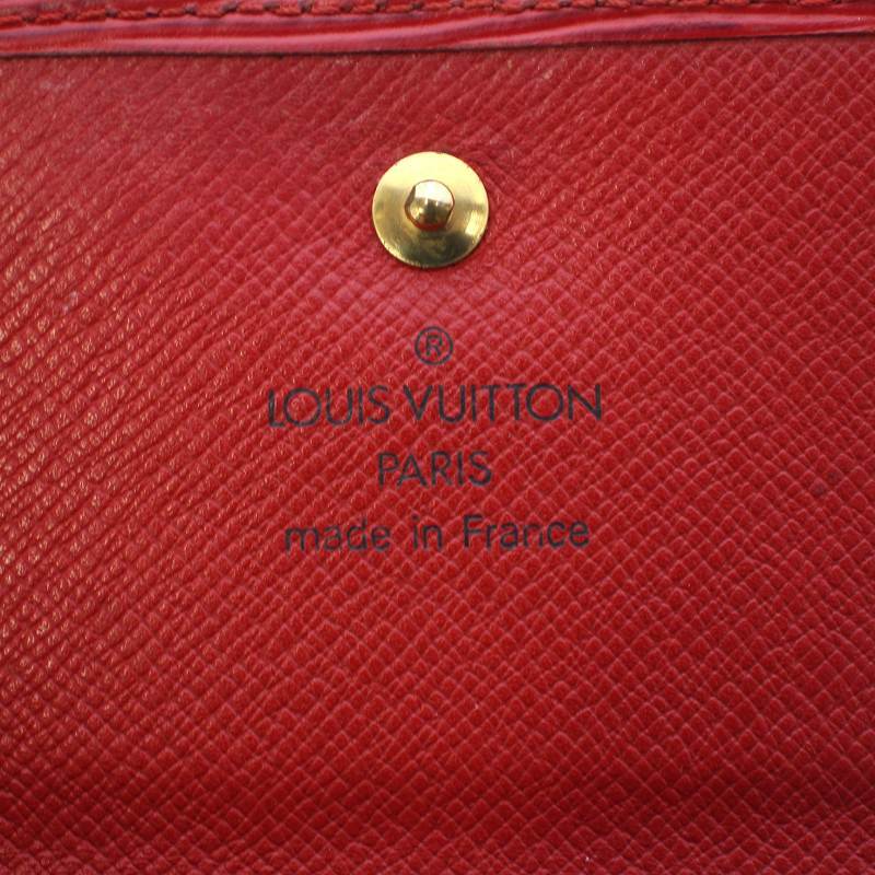 ルイヴィトン LOUIS VUITTON エピ ポルトモネビエカルトクレディ 三つ折り財布 ロゴ レザー 赤 カスティリアンレッド M63487_画像4
