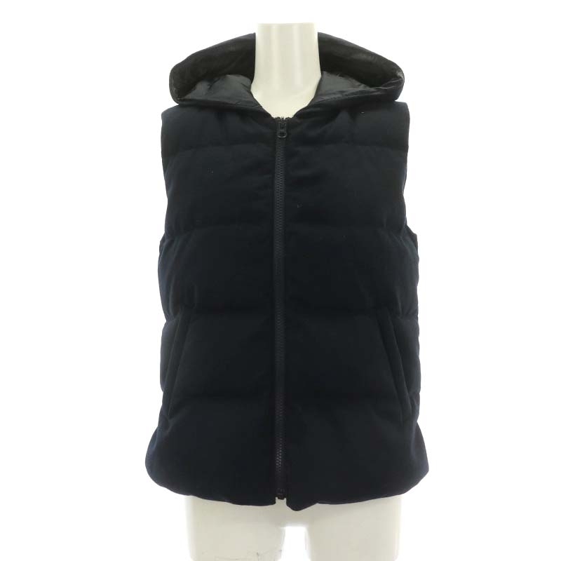  theory theory down vest wool nylon reversible S navy blue navy /SY #OS lady's 