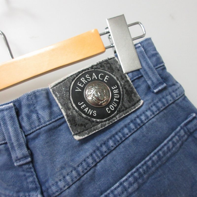 ヴェルサーチジーンズ VERSACE JEANS COUTURE デニム ジーンズ テーパード メデューサ金具 シルバー金具 インディゴブルー 27 約S-M IBO48_画像6