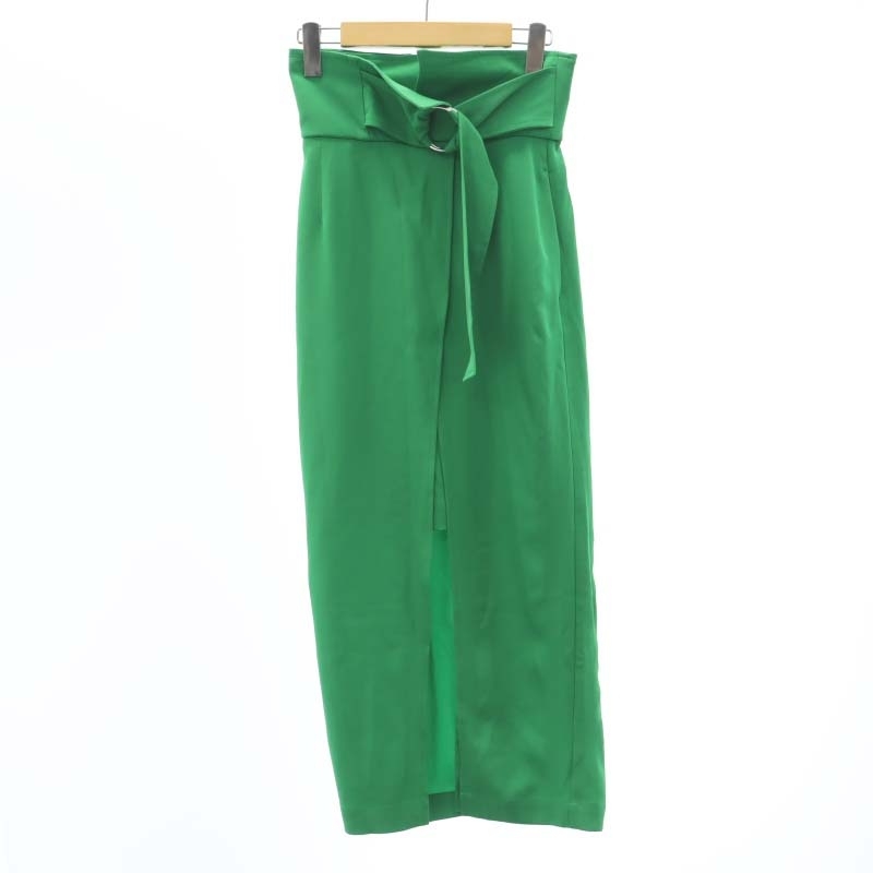  unused goods Hare HARE LAP slit skirt long F green green /SY #OS lady's 