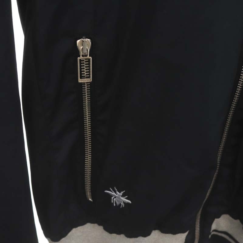 ディオールオム Dior HOMME Bee刺繍 ジップアップ ブルゾン アウター 黒 ブラック グレー /YQ ■OS ■AD メンズの画像5
