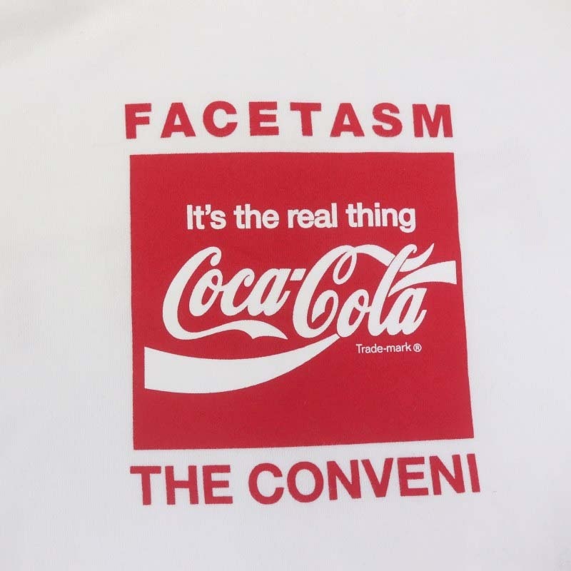 ファセッタズム FACETASM Coca Cola HE CONVENI Tシャツ カットソー 半袖 コットン M 白 ホワイト 赤 レッド /YQ ■OS_画像3