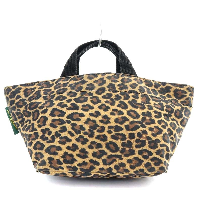  Herve Chapelier Herve Chapelier 901F PETIT CABAS tote bag handbag Leopard nylon tea color Brown /YO10 lady's 