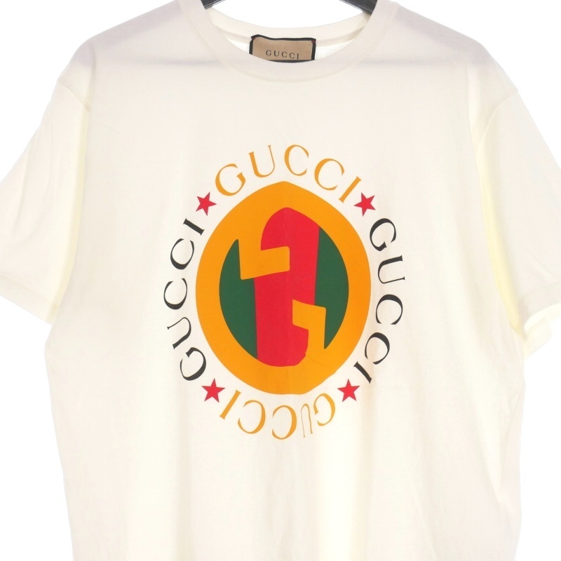 グッチ GUCCI 23AWプリント コットンジャージー Tシャツ 半袖カットソー L 白 ホワイト 717422 XJFV3 国内正規 メンズ_画像3