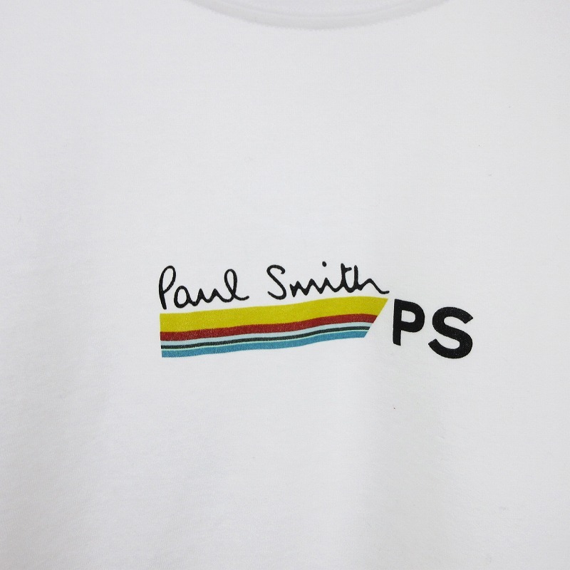 pi-es Paul Smith PS Paul Smith 24SS футболка длинный рукав long T Logo принт белый XL #SM1 мужской 