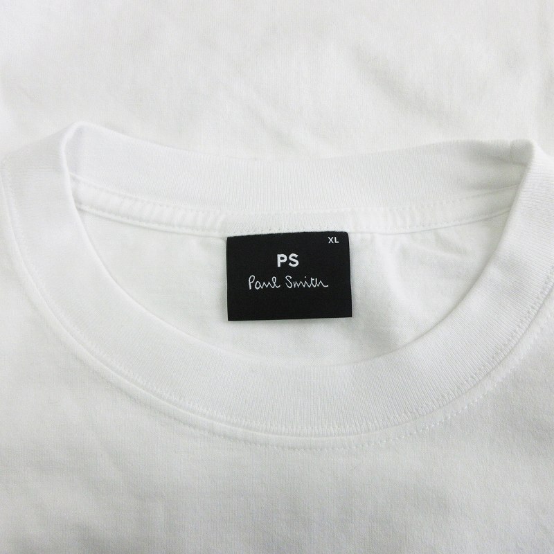 pi-es Paul Smith PS Paul Smith 24SS футболка длинный рукав long T Logo принт белый XL #SM1 мужской 