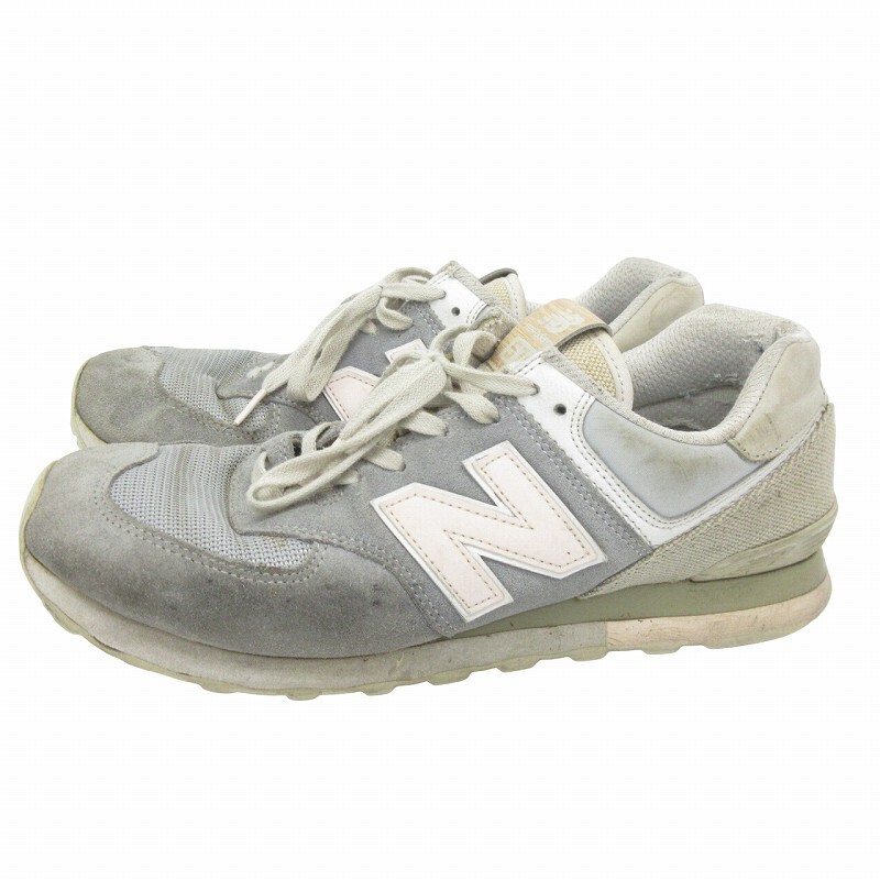 ニューバランス NEW BALANCE ML574 スニーカー シューズ スエード ロゴ グレー系 10.5 約28.5cm メンズ_画像1