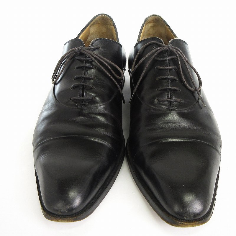 トゥモローランド TOMORROWLAND ビジネスシューズ 革靴 ホール ストレートチップ レザー 黒 ブラック 8 27.5cm相当 メンズ_画像2