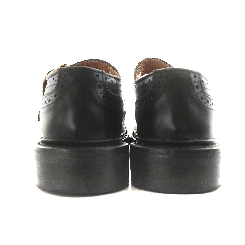 トリッカーズ TRICKER'S バックル ブローグシューズ BUCKLE BROGUES SHOES ACORN ウイングチップ レザー 5 23.5cm 黒_画像3