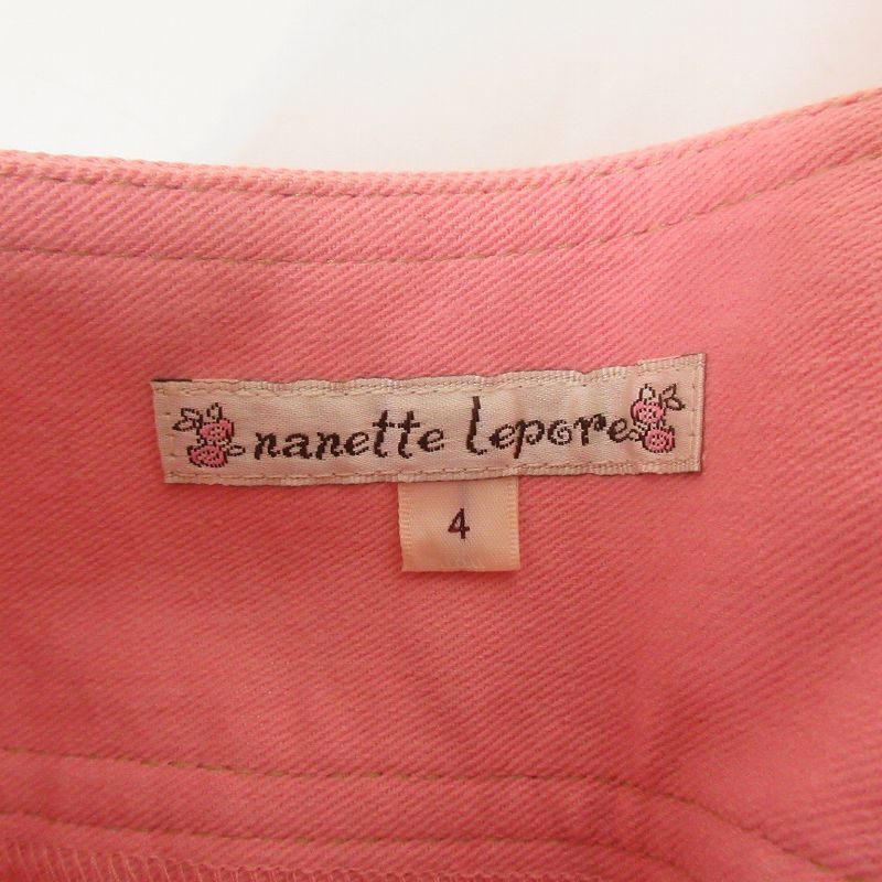 ナネットレポー nanette lepore スカラップ スカート タイト ミニ ピンク 4 XL 0319 ■023 レディース_画像7
