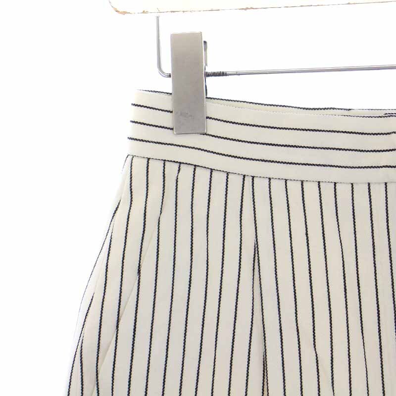  Chanel CHANEL 17SS wide pants stripe here Mark button 36 S white white black black /YI6 lady's 