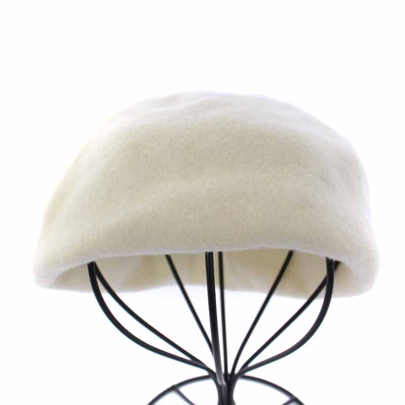 シャポードオー Chapeau d' O 帽子 ベレー帽 ウール 56～58cm 白 ホワイト /YI15 レディース_画像2