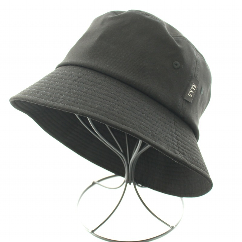 サイト YOHJI YAMAMOTO PE/RAYON GABARDINE STRETCH BUCKET HAT レーヨンギャバジンストレッチバケットハット バケハ F 黒 UU-H17-912_画像1