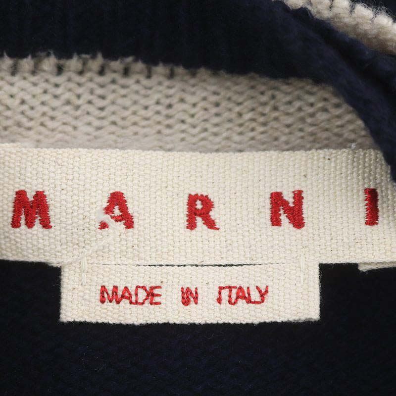 マルニ MARNI 22AW カシミヤ クロップドニットカーディガン クロップド 長袖 40 紺 ネイビー /DF ■OS レディース_画像3