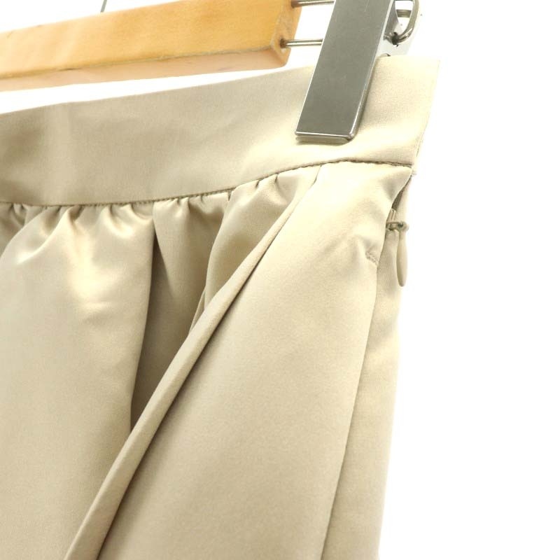  не использовался товар cell Ford CELFORD 23AW tuck объем атлас юбка flair длинный 36 бежевый /HK #OS женский 