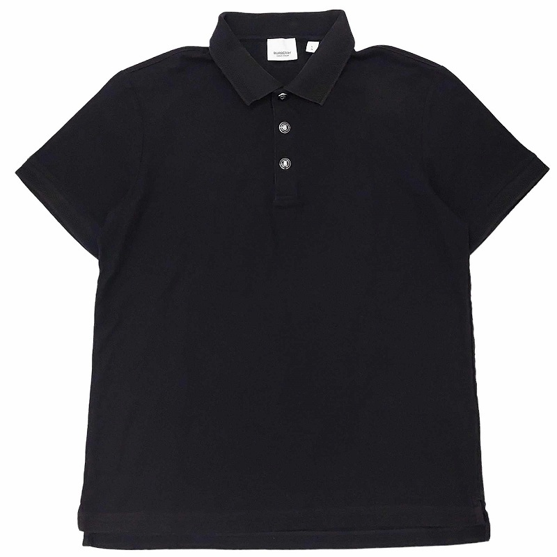 バーバリー BURBERRY LONDON ENGLAND Embossed Buttons Polo Shirt ポロシャツ Tシャツ 半袖 エンブレムボタン 8027056 ブラック L 0317 メ_画像1