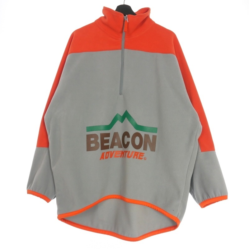 未使用品 カラー kolor ビーコン BEACON 23AW SWICHING FLEECE スウィッチング ハーフジップ フリース スウェット 3 グレー オレンジ 23WBM_画像1