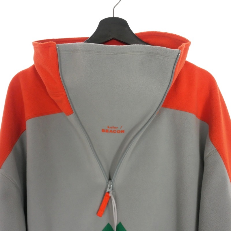 未使用品 カラー kolor ビーコン BEACON 23AW SWICHING FLEECE スウィッチング ハーフジップ フリース スウェット 3 グレー オレンジ 23WBM_画像4