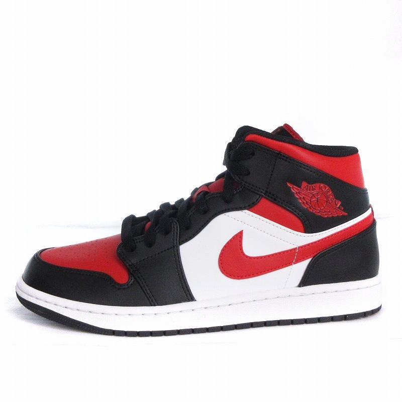 未使用品 ナイキ NIKE AIR JORDAN 1 MID スニーカー ハイカット 554724-079 赤 ファイヤーレッド US9.5 27.5cm 靴 ■SM1 メンズ_画像2