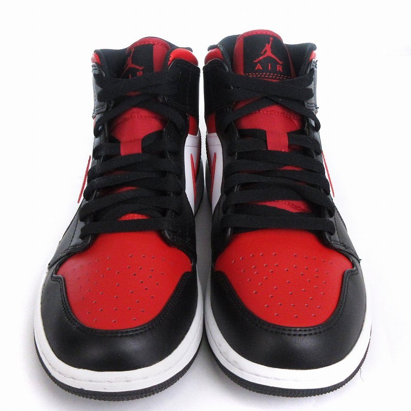 未使用品 ナイキ NIKE AIR JORDAN 1 MID スニーカー ハイカット 554724-079 赤 ファイヤーレッド US9.5 27.5cm 靴 ■SM1 メンズ_画像3