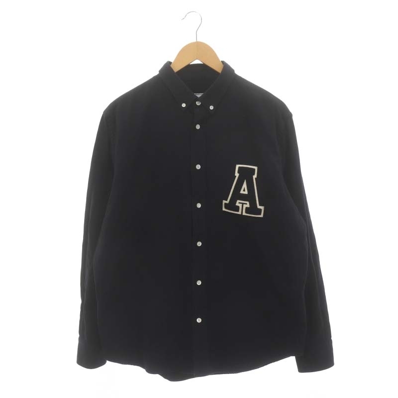 アミ アレクサンドル マテュッシ ami alexandre mattiussi Ami Button Down Shirt シャツ 長袖 ボタンダウン 42 黒 ブラック_画像1