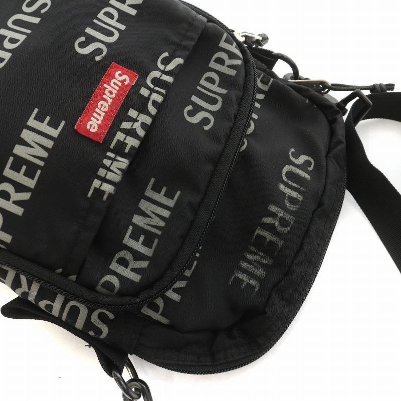 シュプリーム SUPREME 16AW 3M Reflective Repeat Shoulder Bag リフレクター ショルダーバッグ ナイロン ロゴ 総柄 黒 ブラック_画像5