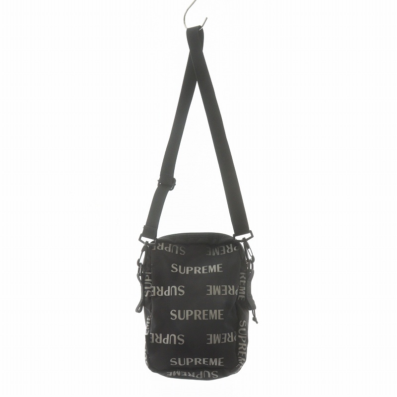 シュプリーム SUPREME 16AW 3M Reflective Repeat Shoulder Bag リフレクター ショルダーバッグ ナイロン ロゴ 総柄 黒 ブラック_画像2