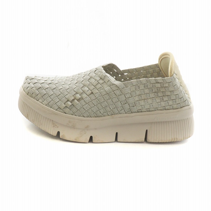  rubber rubber Gomu 56 thickness bottom slip-on shoes sneakers shoes knitting lame thread S 22-22.5cm silver color SP7000 #GY17 /MQ lady's 