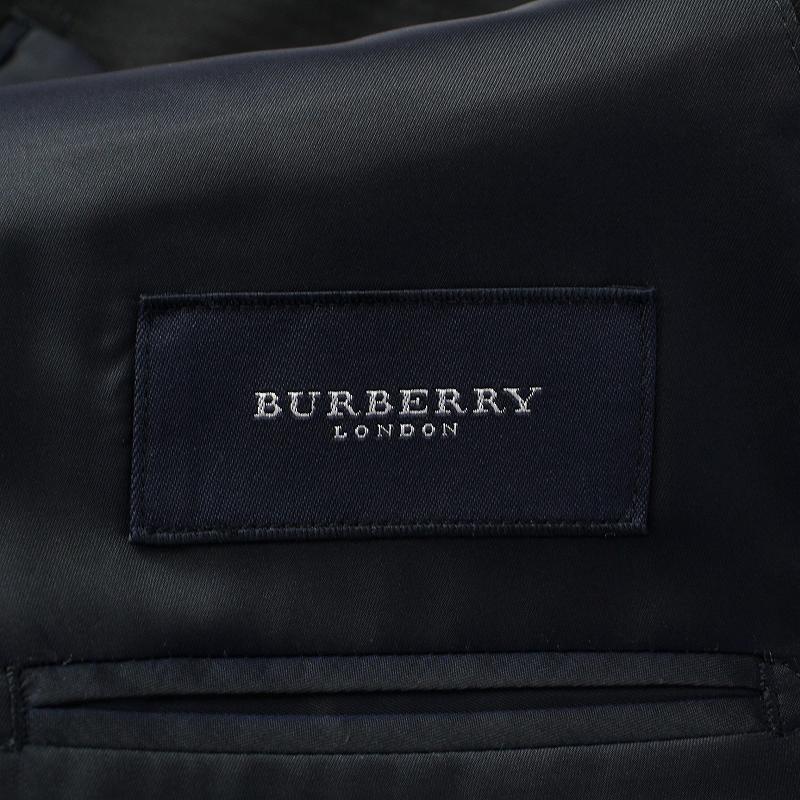 BURBERRY セットアップ スーツ 上下 テーラードジャケット シングル 総裏地 サイドベンツ スラックス テーパード パンツ 黒 紺_画像8