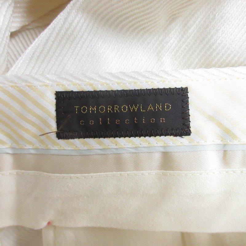 トゥモローランドコレクション TOMORROWLAND collection 美品 近年モデル スラックス パンツ ストレッチ有 白 ホワイト 34 XS ■GY31_画像6